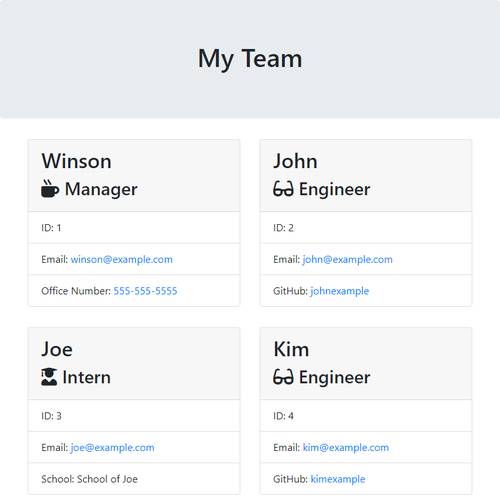 Team Profile Generator